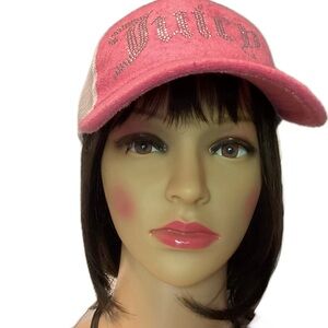 Juicy Couture women’s pink Rhinestone ball cap.